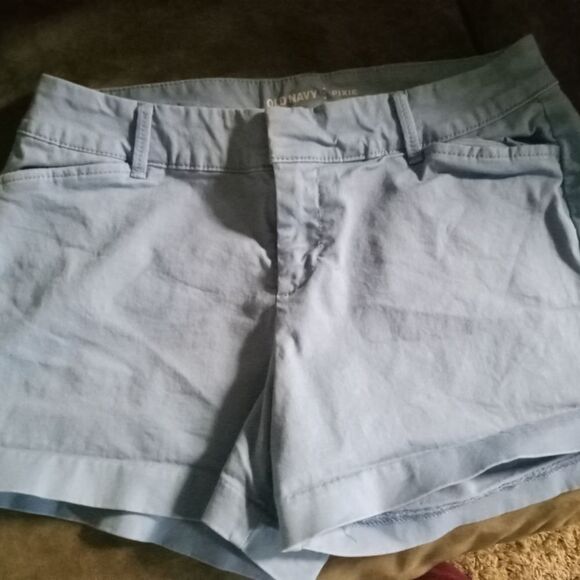 Old Navy Sky Blue Pixie Shorts Casual Cotton Blend - Picture 1 of 3
